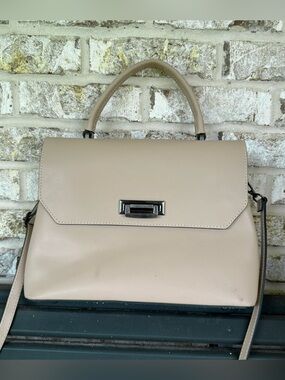 Luana Ferracuti Tan Structured Satchel Crossbody Handbag
